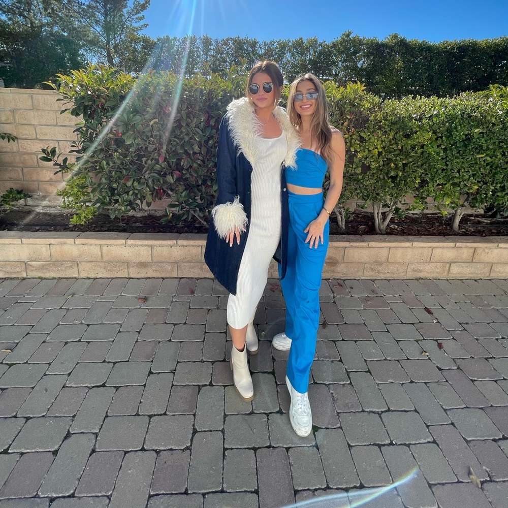 Jean Coat with Fuzzy Trim